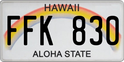 HI license plate FFK830