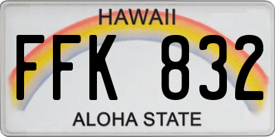 HI license plate FFK832