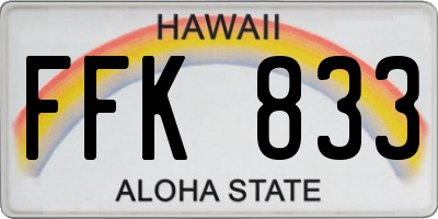 HI license plate FFK833