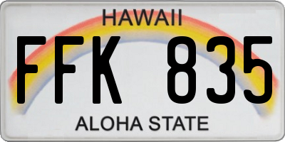 HI license plate FFK835