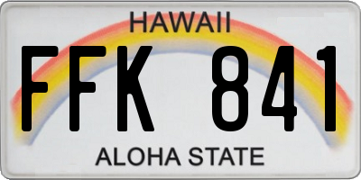 HI license plate FFK841