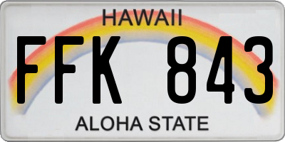 HI license plate FFK843