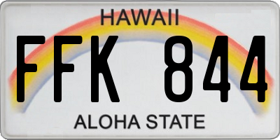 HI license plate FFK844