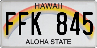 HI license plate FFK845