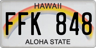 HI license plate FFK848