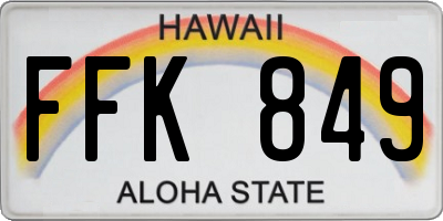 HI license plate FFK849
