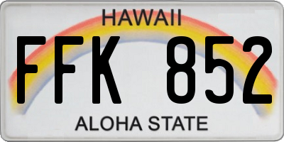 HI license plate FFK852