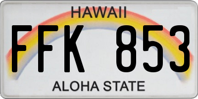 HI license plate FFK853