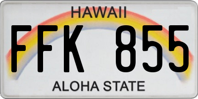 HI license plate FFK855