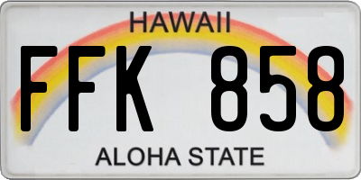 HI license plate FFK858