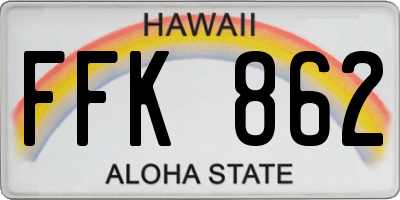 HI license plate FFK862