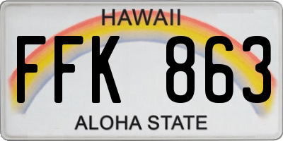 HI license plate FFK863