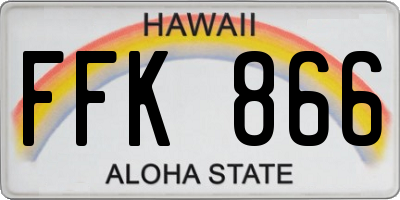 HI license plate FFK866