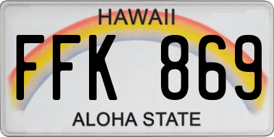 HI license plate FFK869