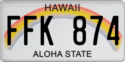 HI license plate FFK874
