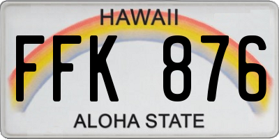 HI license plate FFK876