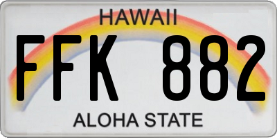 HI license plate FFK882