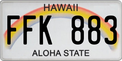 HI license plate FFK883