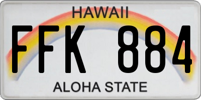 HI license plate FFK884