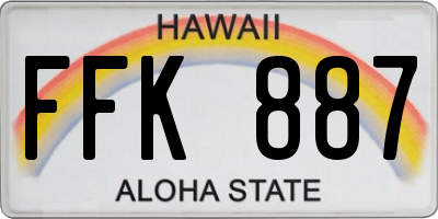 HI license plate FFK887