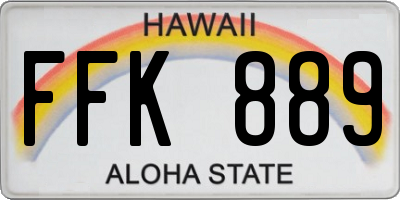 HI license plate FFK889