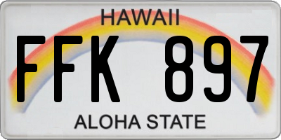 HI license plate FFK897