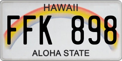 HI license plate FFK898