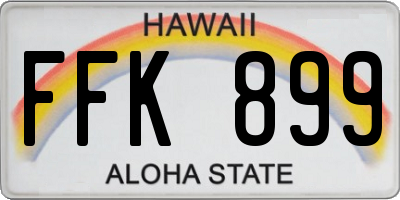HI license plate FFK899