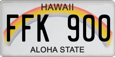 HI license plate FFK900