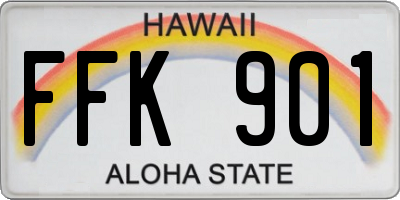 HI license plate FFK901