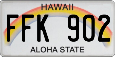 HI license plate FFK902