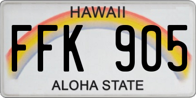 HI license plate FFK905
