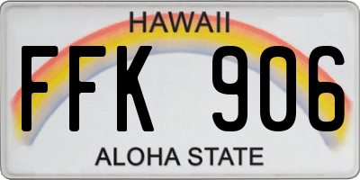 HI license plate FFK906
