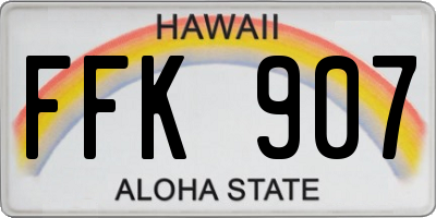 HI license plate FFK907