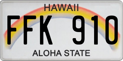 HI license plate FFK910