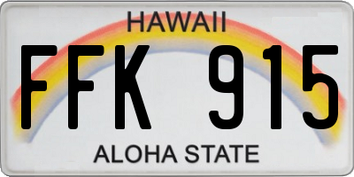 HI license plate FFK915