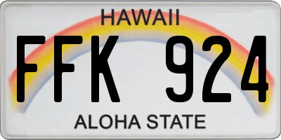 HI license plate FFK924