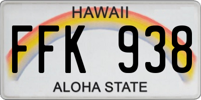 HI license plate FFK938