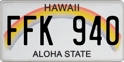 HI license plate FFK940