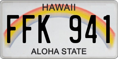 HI license plate FFK941