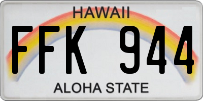 HI license plate FFK944