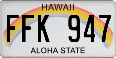 HI license plate FFK947