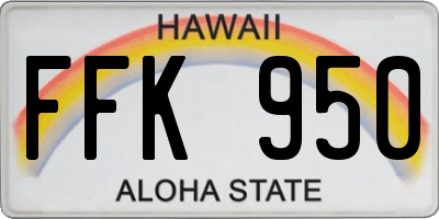 HI license plate FFK950