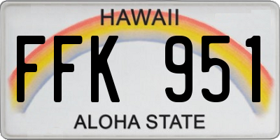 HI license plate FFK951