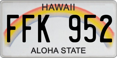 HI license plate FFK952