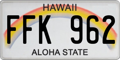 HI license plate FFK962