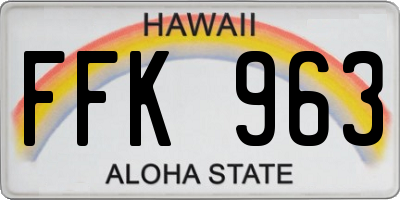 HI license plate FFK963