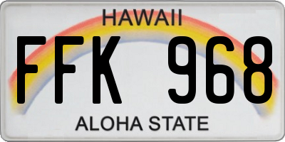 HI license plate FFK968