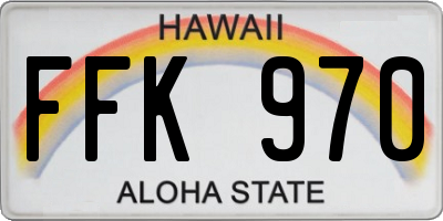 HI license plate FFK970