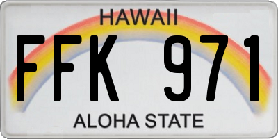 HI license plate FFK971